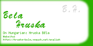 bela hruska business card
